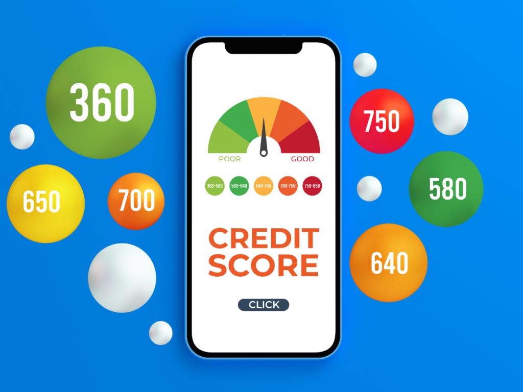 Various credit scores ranging from 360 to 840